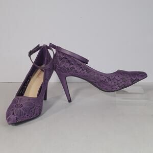DUNION Purple Lace Stiletto Heels 9.5 Wedding Party Date Night Prom New in Box